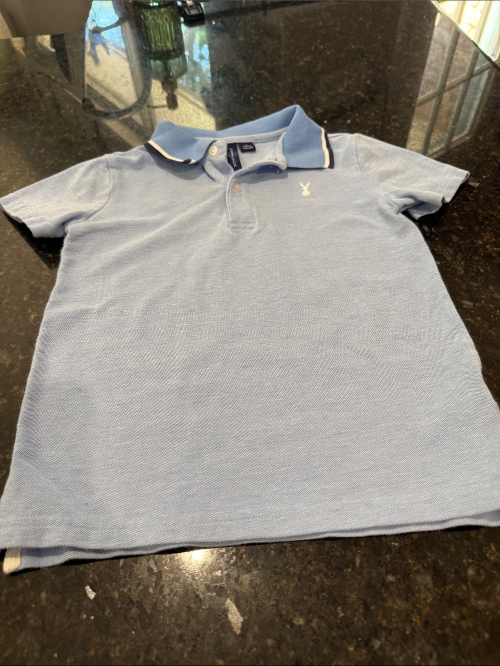 Janie and Jack Light Blue Polo Shirt with White Buttons
